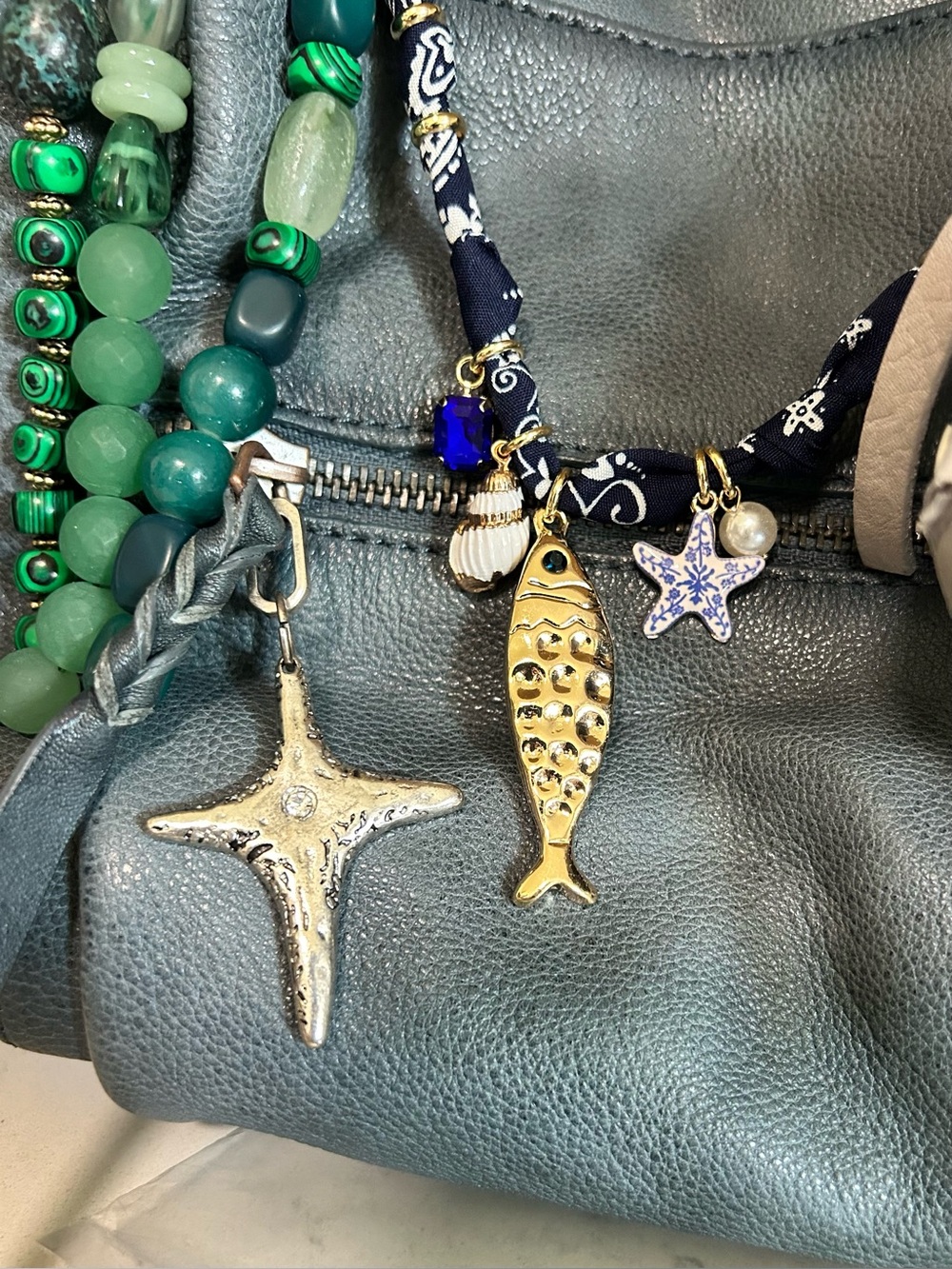 Stormy Seas We The Free Emerson Tote W/ Micro Emerson, Charms, & Scarves - Picture 3 of 16